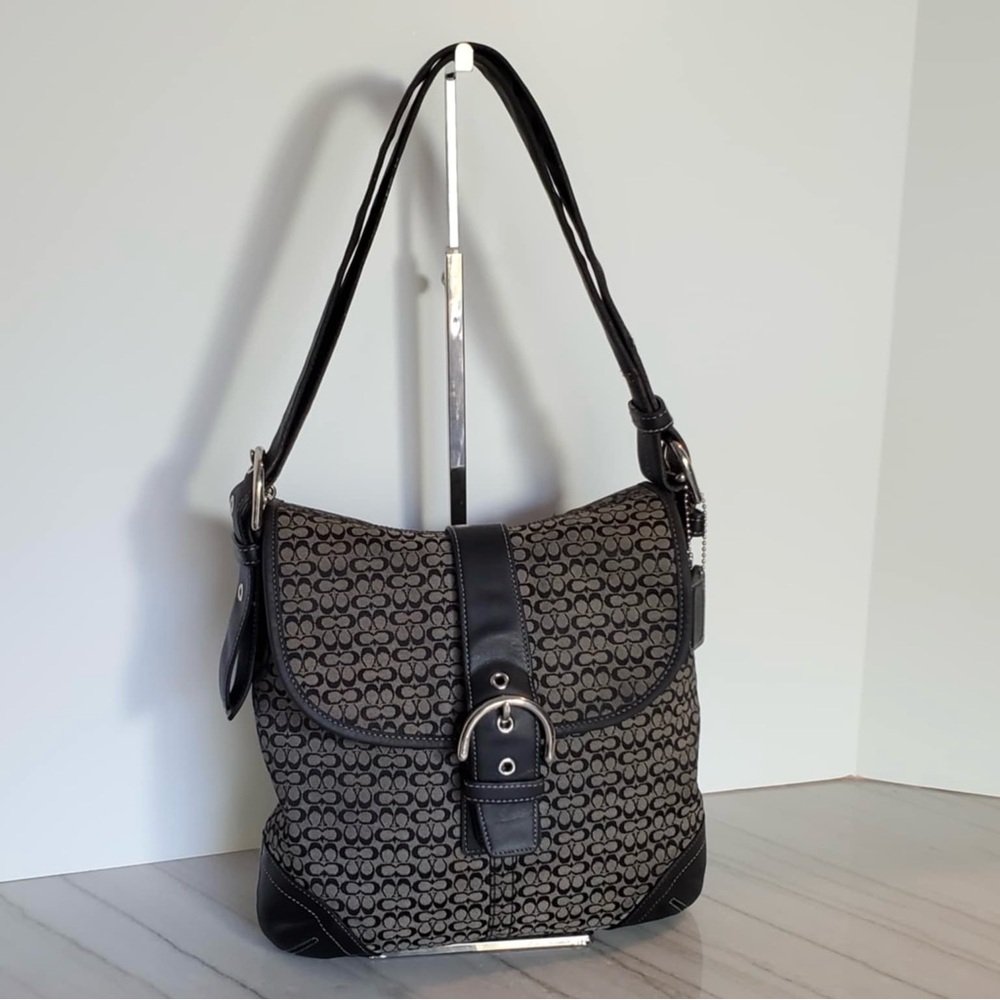 Coach Vintage Soho Mini “c” Jacquard 6376 Crossbody Shoulder Bag Black/Gray